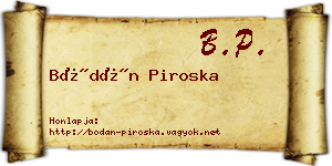 Bódán Piroska névjegykártya